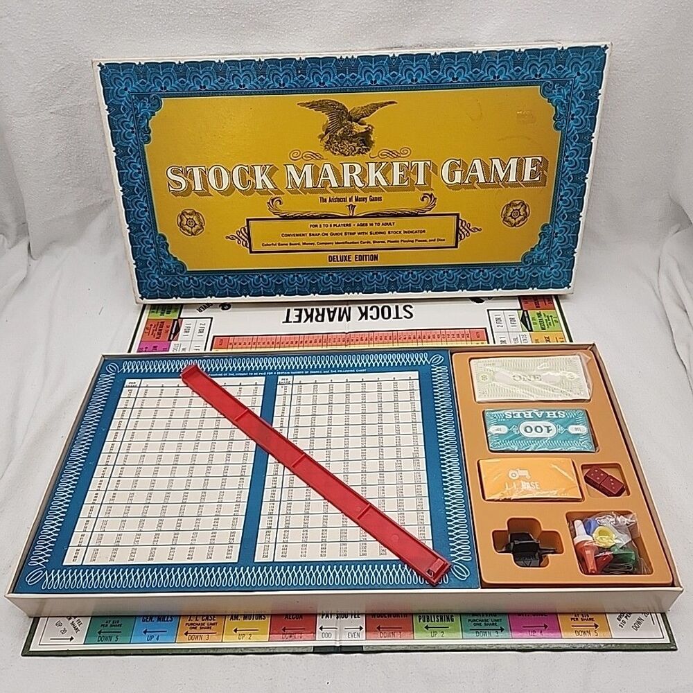 Game Stock Market Deluxe Edition 1968 #4821 Whitman Almost Complete VTG  READ